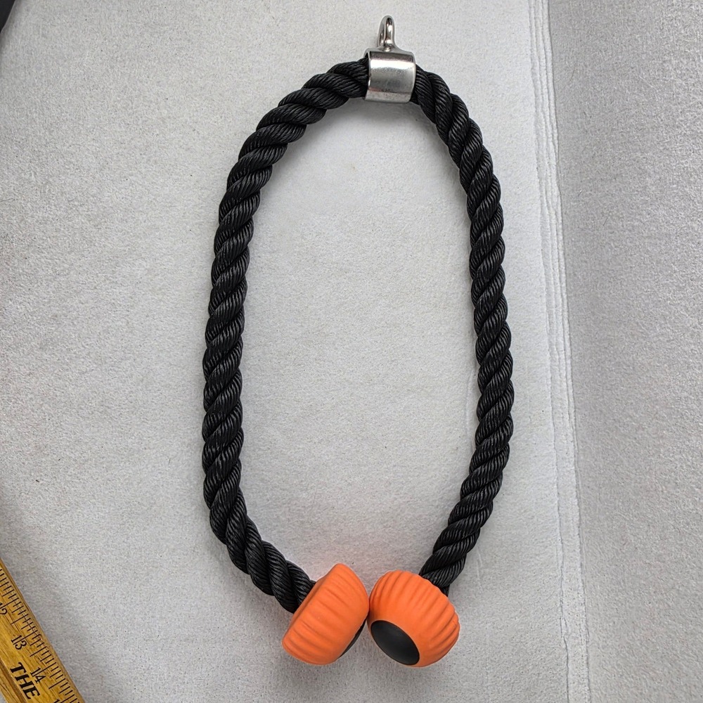 Seleware  Braided Nylon Tricep Rope Pull Cable Attachment Black Orange 28 Inch